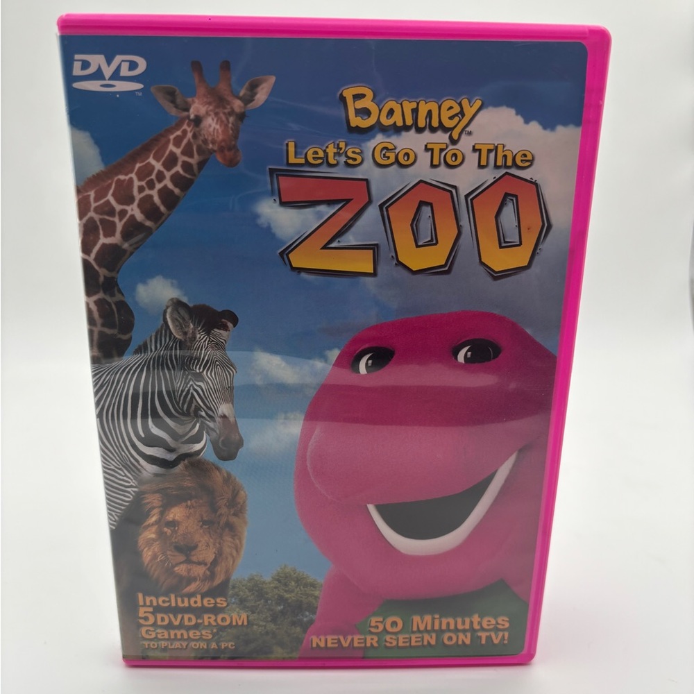 Barney Let's Go To The Zoo DVD - Vibrant Pink Case